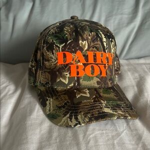 Camo Cap with Orange Logo